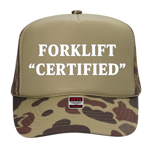 Forklift Certified Original Trucker Hat - Funny Beer Hunting Graphic Vintage Drinking Trucker Cap for Men and Women (Green Camo) Forklift Certified Original Trucker Hat - Funny Beer Hunting Graphic Vintage Drinking Trucker Cap for Men and Women (Green Camo)