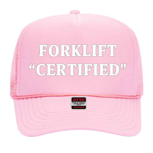 Forklift Certified Original Trucker Hat - Funny Beer Hunting Graphic Vintage Drinking Trucker Cap for Men and Women (Pink) Forklift Certified Original Trucker Hat - Funny Beer Hunting Graphic Vintage Drinking Trucker Cap for Men and Women (Pink)