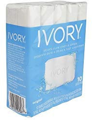 Ivory Soap, Original Scent, 10 Bars White and mildly scented soap