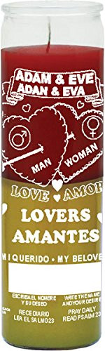 INDIO Adam & Eve Red/Yellow Candle - Silkscreen 2 Color 7 Day