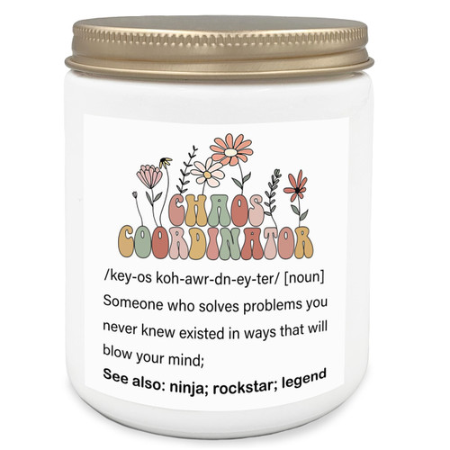 Qvapt Chaos Coordinator Lavender Candle,Chaos Coordinator Gifts for Women,Thank You Gifts,Employee Appreciation Gifts,Chaos Coordinator Scented Candles 8oz, Jar Candles