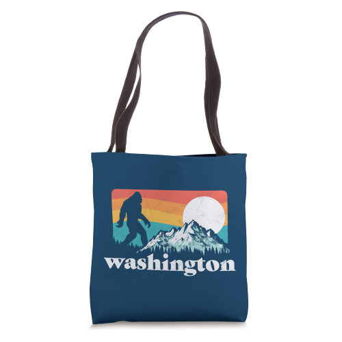State of Washington Pacific Northwest Bigfoot Mountain Tote Bag