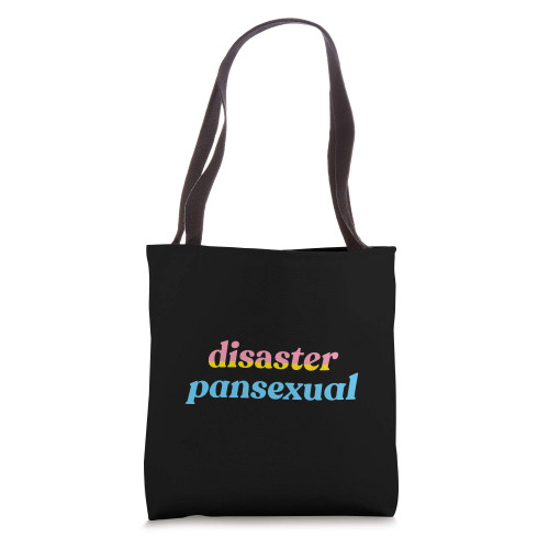 Disaster Pansexual Funny LGBTQIA Pan Pride Flag Meme Tote Bag