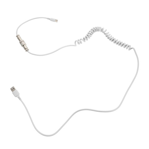 FELTECHELECTR 1 Set Keyboard Spring Wire USB Keypad Coiled Wire Coiled Wire The Pet Helix Cable White