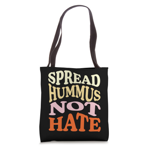 Spread Hummus Not Hate Vegan Vegetarian Lover Retro Style Tote Bag