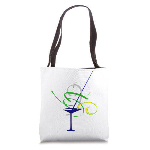 Martini Glass Green Olive Bartender Vodka Gin Cocktail Drink Tote Bag