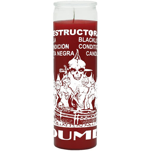 INDIO 7 Day Glass Black List Dume Candle (Red)