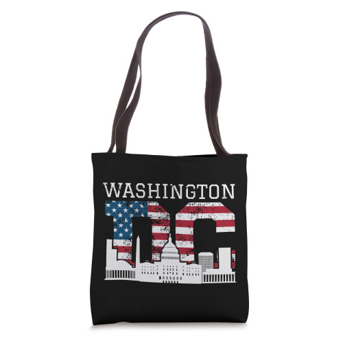 Washington DC Capitol Hill USA Flag Souvenir Hoodie Tote Bag