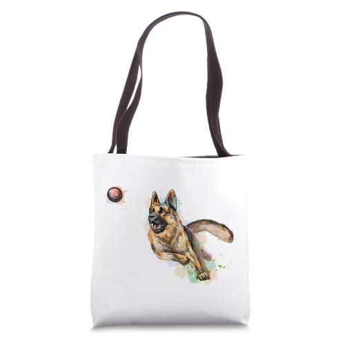 Watercolor | German Shepherd for Alsatian Dog Owners Tote Bag