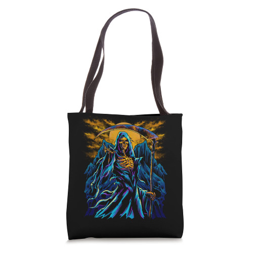 Gothic Grim Reaper Death Skeleton Skull Scythe Tote Bag Gothic Grim Reaper Death Skeleton Skull Scythe Tote Bag