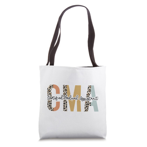 Leopard Cheetah Print Certified Medical Assistant CMA Tote Bag