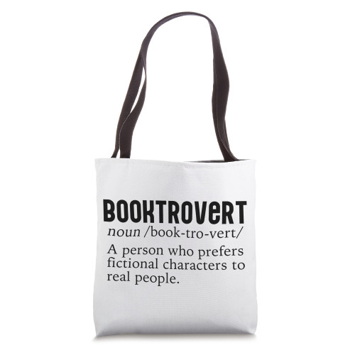 BOOKTROVERT Reading Dictionary Funny Book Introvert Meme Tote Bag