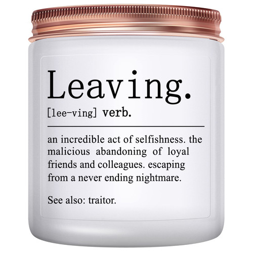 Funny Going Away Gift for Coworker- Farewell Gifts for Coworker, Leaving Definition Candle for Him or Her, Naughty New Job Gifts for Women, Lavender Scented Candles Funny Going Away Gift for Coworker- Farewell Gifts for Coworker, Leaving Definition Candle for Him or Her, Naughty New Job Gifts for Women, Lavender Scented Candles
