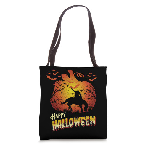 Cowboy Rodeo Bucking Bronco Horse Silhouette Halloween Tote Bag