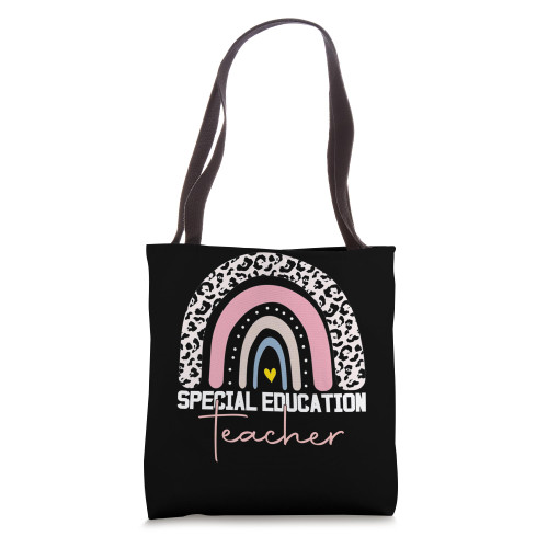 Special Education Teacher Sped Ed SPED Leopard Rainbow Tote Bag