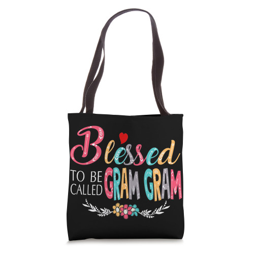 Blessed to be called Gram Gram Colorful Grandma Design Tote Bag