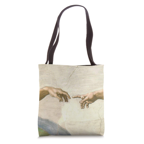 Michelangelo Creation of Adam Sistine Chapel Tote Bag
