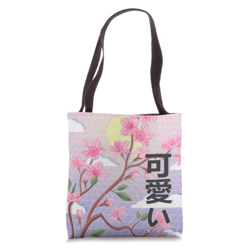 80s Tokyo Art - Retro Otaku Japanese Cherry Blossom Sakura Tote Bag