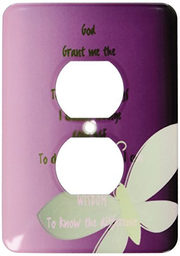 3dRose lsp_47246_6 Serenity Prayer Butterfly Purple Art  2 Plug Outlet Cover