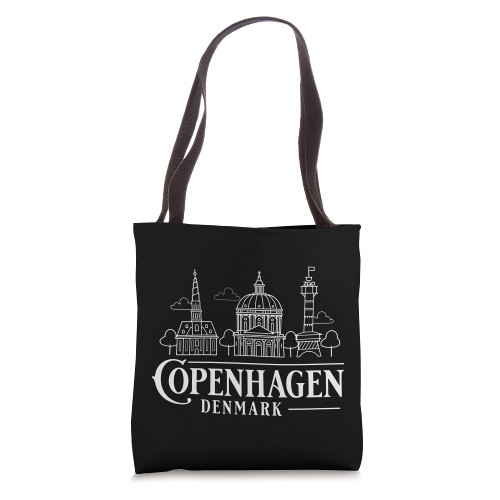 Copenhagen Denmark City Skyline Map Travel Tote Bag Copenhagen Denmark City Skyline Map Travel Tote Bag