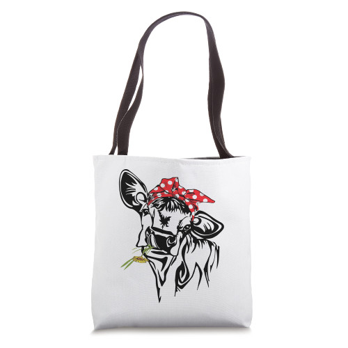 Cow Bandana Farm Animal Lover - Funny Cow Graphics Tote Bag