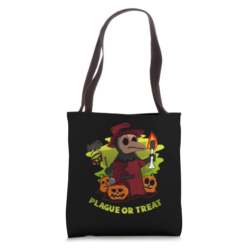 Plague Or Treat Trick Or Treat Halloween Plague Doctor Tote Bag Plague Or Treat Trick Or Treat Halloween Plague Doctor Tote Bag