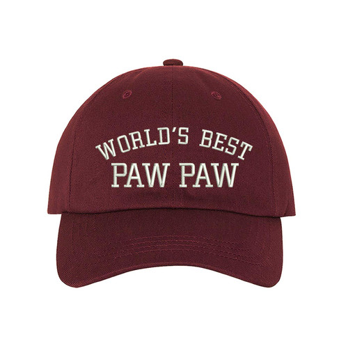 World's Best Paw Paw Embroidered Baseball Hat - Hat's for Dad, Grandpa Baseball Cap, Dad Hat, Grandpa Hat (Burgundy) World's Best Paw Paw Embroidered Baseball Hat - Hat's for Dad, Grandpa Baseball Cap, Dad Hat, Grandpa Hat (Burgundy)