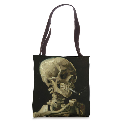 Vincent Van Gogh Smoking Skeleton Tote Bag
