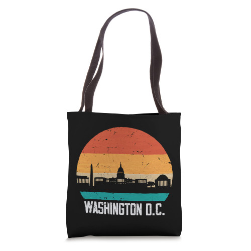 Washington D.C. USA Retro Vintage Sunset Skyline Tote Bag Washington D.C. USA Retro Vintage Sunset Skyline Tote Bag