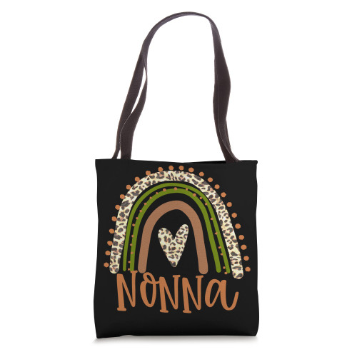 Cute Nonna, Rainbow Leopard Cheetah Heart Autumn Colors Tote Bag
