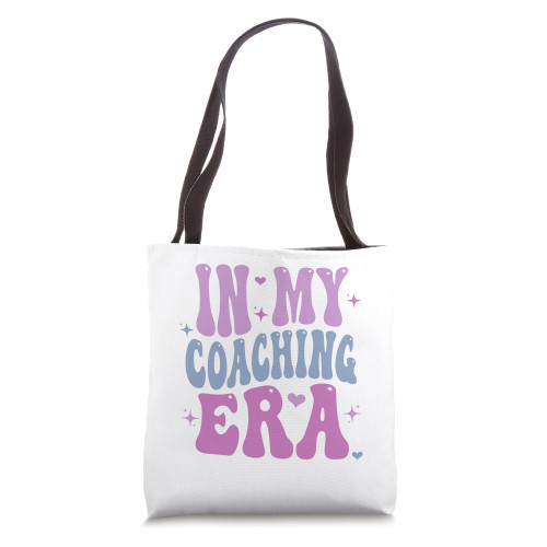Groovy Coaching, In My Coaching Era, Retro Sports Coach Tote Bag