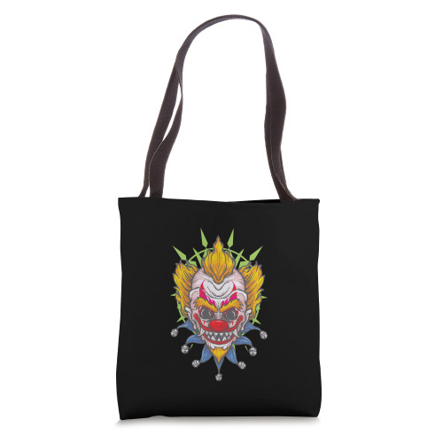 Scary Evil Clown Spooky Jester Halloween Trick or Treat Tote Bag
