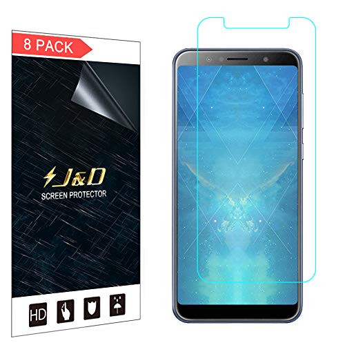 J&D Compatible for 8-Pack ZenFone Max Pro Screen Protector, [Not Full Coverage] Clear Film Shield Screen Protector for ASUS ZenFone Max Pro M1 Clear Screen Protector  [Not for ZenFone Max Plus M1]