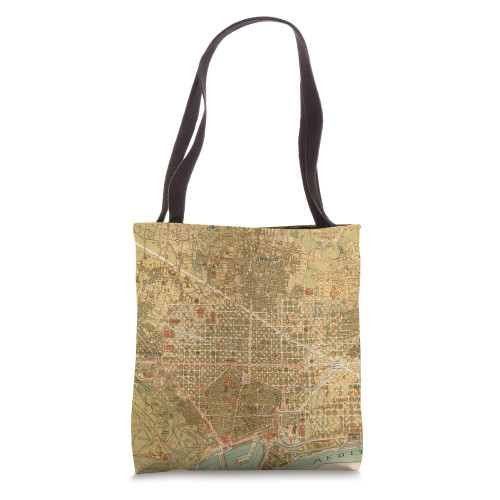 Barcelona Spain Vintage Map Tote Bag Barcelona Spain Vintage Map Tote Bag