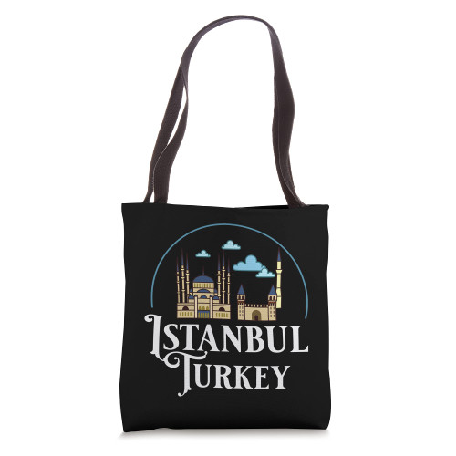 Istanbul Turkey City Skyline Map Travel Tote Bag Istanbul Turkey City Skyline Map Travel Tote Bag