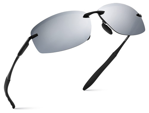 Xagger Polarized Driving Sunglasses for Men Rimless Metal Frame UV400 Protection Sun Glasses