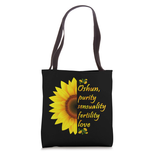 Oshun Orishas Goddess Oxum Ifa Yoruba Religion Gift Black Tote Bag