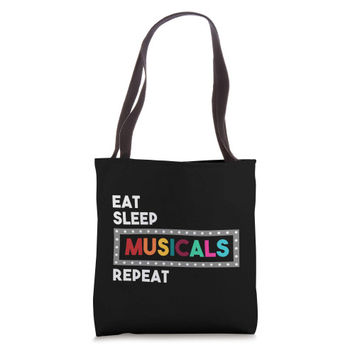 Theater Eat Sleep Musicals Repeat Funny Tote Bag Theater Eat Sleep Musicals Repeat Funny Tote Bag