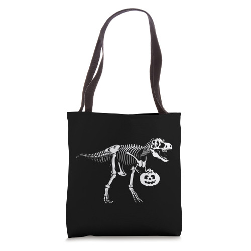 Halloween Tee T Rex Dinosaur Ghost Trick or Treat Design Tote Bag