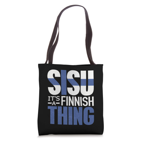 Sisu Finnish flag vintage distressed T Shirt Finland Suomi Tote Bag