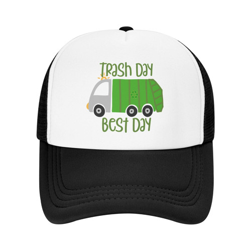 Waldeal Trash Day Best Day Trucker Hat, Adjustable Garbage Truck Mesh Snapback Cap for Toddler Kids 3-8