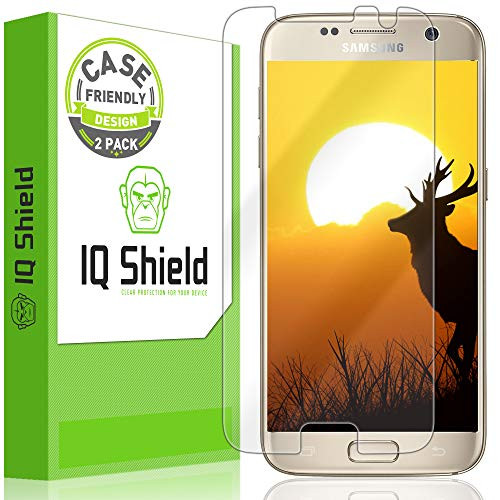 [2-Pack] IQ Shield LiQuidSkin Clear [Case-Friendly Slim][Ultimate] Screen Protector for Galaxy S7 Bubble Free Film