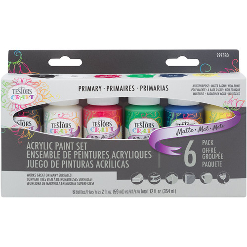 Testors Craft Acrylic Paint Kit, 0.5 Liters, Multicolor, 128 Fl Oz