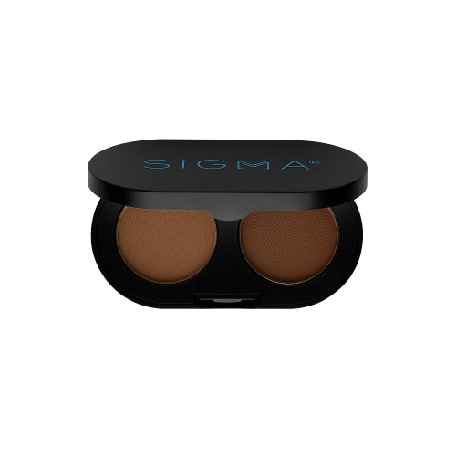 Sigma Beauty Color + Shape Brow Powder Duo - Eye Brow Palette for Natural, Defined Brows - Dark and Light Brow Powder to Tint and Highlight - Vegan, Paraban Free, Sulfate Free Brow Make Up - Mirror Included - Medium
