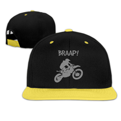 HAUGNCAP03 Dirt Bike - Motocross Hip Hop Baseball Cap, Boys Girls Solid Flat Bill Adjustable Snapback Hats