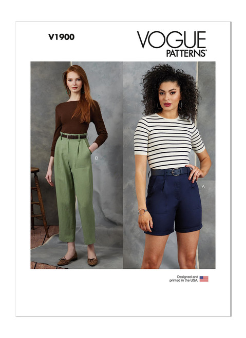Vogue Misses' Shorts and Pants Sewing Pattern Kit, Design Code V1900, Sizes 8-10-12-14-16