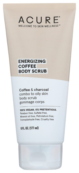 Acure Energizing Coffee Body Scrub, Vegan, 6 Fluid Ounce (Pack of 1)
