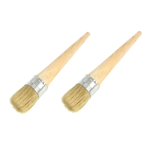 NOLITOY 2 Pcs Round Paint Brush Milk Paint Brush Round Hair Brush Acrylic Painting Brush Stencil Paint Brush Dry Brush Stencil Paint Roller DIY Wax Oil Paintbrush Wood Toddler Round Head
