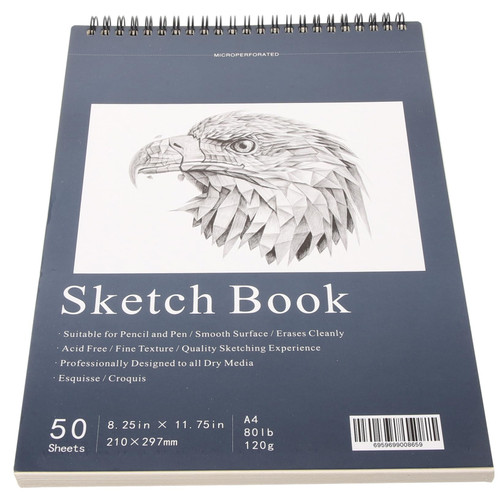EXCEART Sketchbook Drawing Pad Scribbling Pad Sketch Book DIY Painting Book Sketch Pads Sketching Pad Watercolor Painting Book Doodle Book Drawing Book Graffiti Painting Manual Paper A4