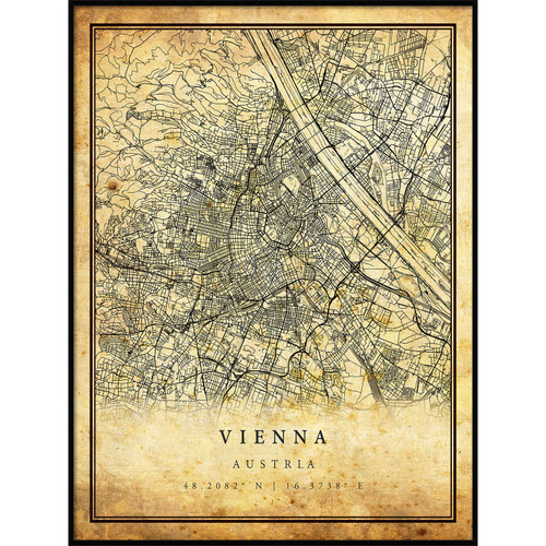 Vienna map Vintage Style Poster Print | Old City Artwork Prints | Antique Style Home Decor | Austria Wall Art Gift | Old map Art 8.5x11 Vienna map Vintage Style Poster Print | Old City Artwork Prints | Antique Style Home Decor | Austria Wall Art Gift | Old map Art 8.5x11